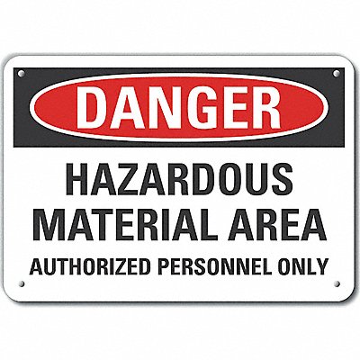 Hazardous Mtrls Danger Sign 7x10in Plstc