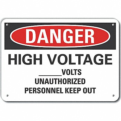 Rflctv High Voltage Danger Sign 10x14in