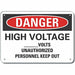 Rflctv High Voltage Danger Sign 10x14in