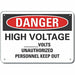 Rflct High Voltage Danger Sign 7x10in