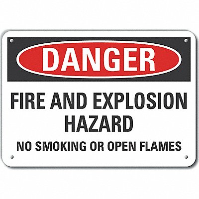 Rflct No Smoking Danger Sign 7x10in Alum