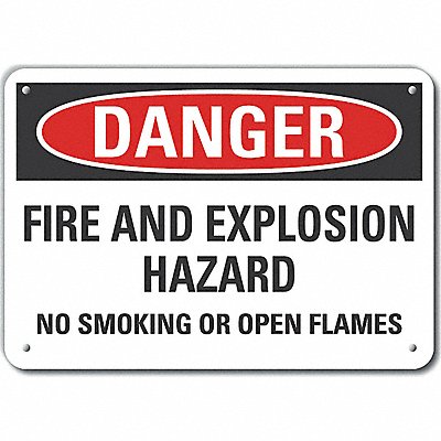 Rflct No Smoking Dangr Sign 10x14in Alum