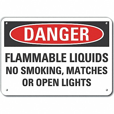 Flammable Liquid Dangr Sign 10x14in Alum