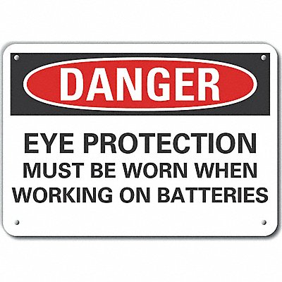 Plastic Eye Danger Sign 10x14in Plastic