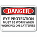 Plastic Eye Danger Sign 10x14in Plastic