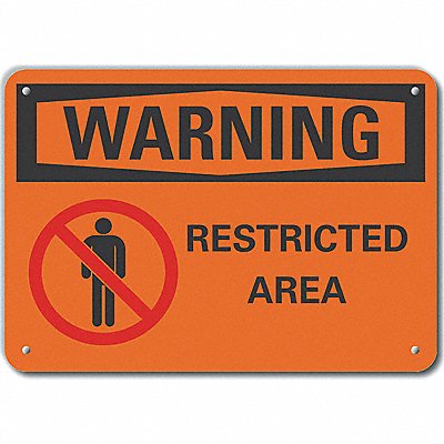 Alum Restricted Area Warn Sign 10x14in