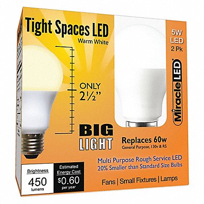 LED 5 W A15 Medium Screw (E26) PK2