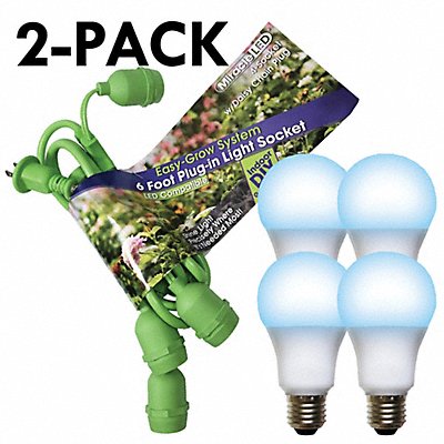 LEDGrowLightCord4Socket 6ftL 40W PK2