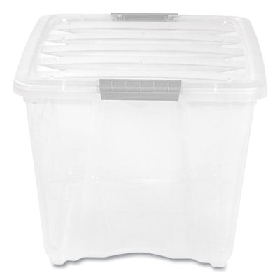 BIN,54QT,STACK&PULL,CL/GY