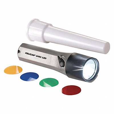 LED Flashlight with 4 Color Wand Gray