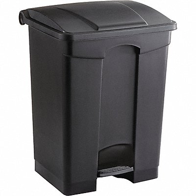 Trash Can Rectangular 17 gal Black