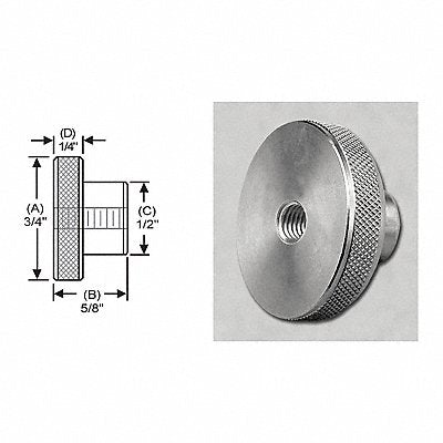 Knrl Knob Tap Thru SS 10-24 