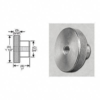 Knrl Knob Tap Thru SS 5/16-18 .1.5 dia.