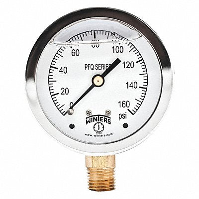 Qual Ss/Br Gauge 2.5 1/4Lm 0-160Psi