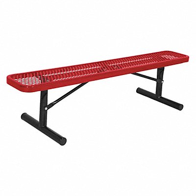 Portable Park Bench W/O Back Red