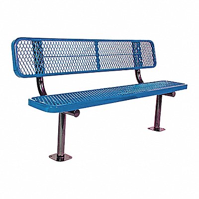 Surface Mnt Park Bench W/ Back Black