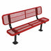 Surface Mnt Park Bench W/ Back Red