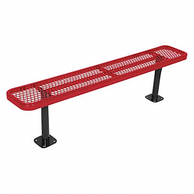 Surface Mnt Park Bench W/O Back Red