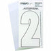 Number 2 Decal 3 White Vinyl PK10