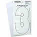 Number 3 Decal 3 White Vinyl PK10