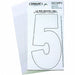 Number 5 Decal 3 White Vinyl PK10