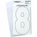 Number 8 Decal 3 White Vinyl PK10