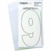 Number 9 Decal 3 White Vinyl PK10