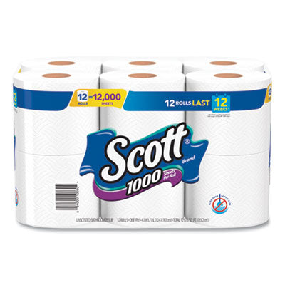 TISSUE,BATH,1000SH,4PK