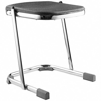 Square Stool Sled-Base Legs Chrome 18 H