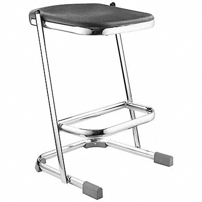 Square Stool Sled-Base Legs Chrome 24 H