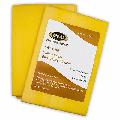 Emergency Blanket 54 L 8 W Yellow