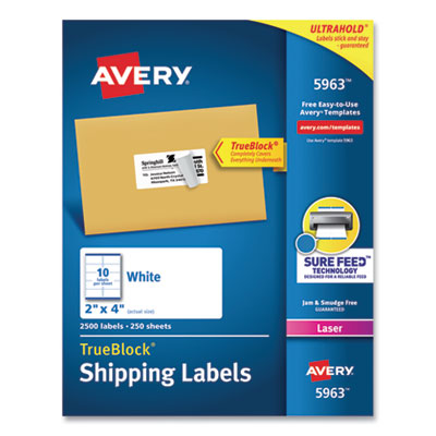 LABEL,LASER,2X4,10/SH,WHT