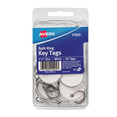 TAG,KEY,MTL RIM,50/PK,WHT