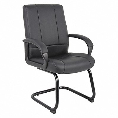 Guest Chair Faux Leather Black