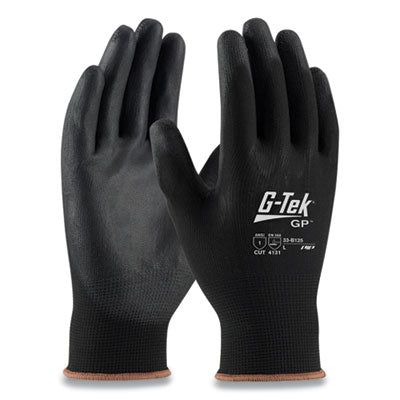 GLOVES,KNIT/POLY,BK,LG