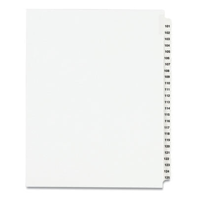 INDEX,SIDE TAB 101-125WHT