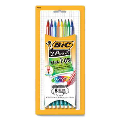 PENCIL,#2,STRIPES,8/PACK