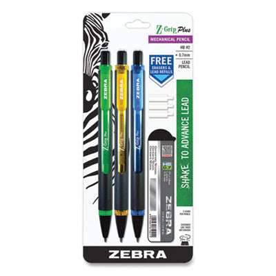 PENCIL,ZGRIP,3PK,GN,YL,BE