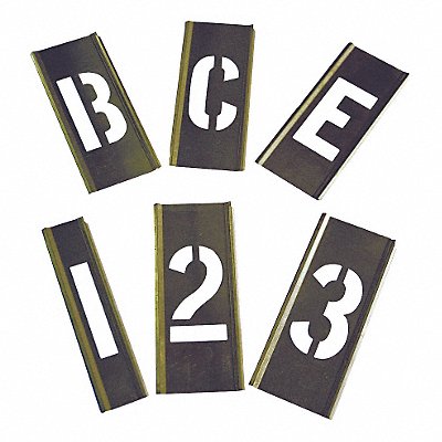 Interlocking Stencil Numb Letters Brass