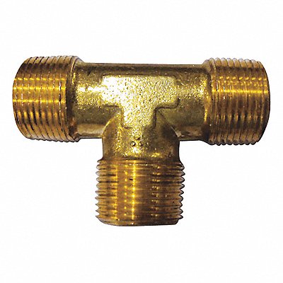 Male Tee Brass 1/4 in Pipe Size MNPT