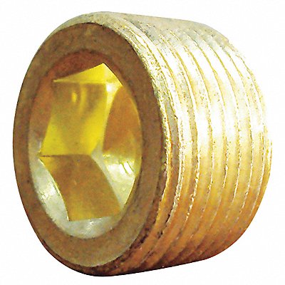 Countersink Plug Brass 1/2 in MNPT