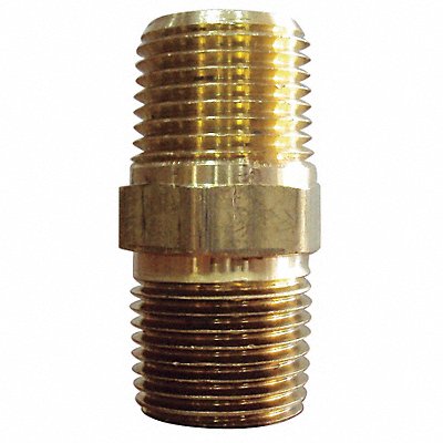 Hex Nipple Brass 1/4 in MNPT 10 PK
