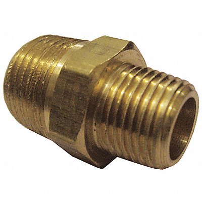 Hex Reducing Nipple Brass 1/2 x 1/4 in