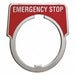 Legend Plate Emergency Stop White/Red