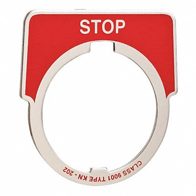 Legend Plate Half Round Stop White/Red