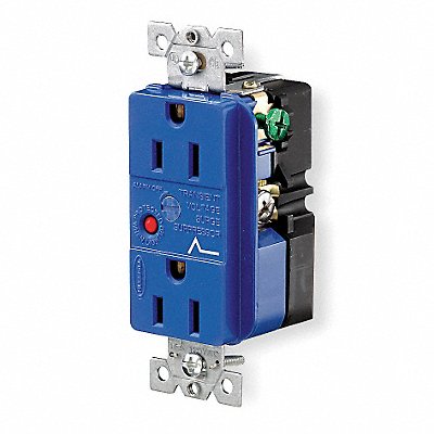 Receptacle Blue 15 A 2P3W Back 1PK
