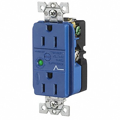 Receptacle Blue 15 A 2P3W Side 1PK