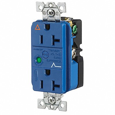 Receptacle Blue 20 A 2P3W Back Side 1PK