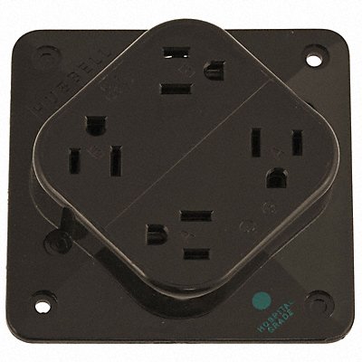 Receptacle Brown 15 A 2P3W Back 1PK