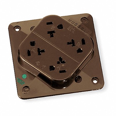 Receptacle Brown 20 A 2P3W Back 1PK